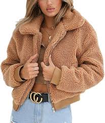 Chaqueta de Vellón Corto para Mujer - Abrigo Cálido