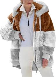 Chaqueta de Peluche con Capucha para Mujer