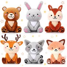 Set de 6 Mini Peluches de Animales Adorables - 10 cm