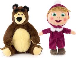 Pack de 2 Peluches Masha y el Oso - 28cm