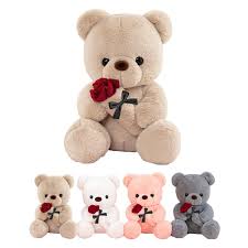 Oso de Peluche con Rosa: Regalo Original para Mujer