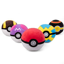 Conjunto de 5 Pelotas de Peluche Pokéball