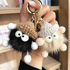 Juego de 2 Llaveros Pompones de Peluche
