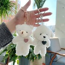 Set de 2 Llavero Kawaii de Oso de Peluche Esponjoso