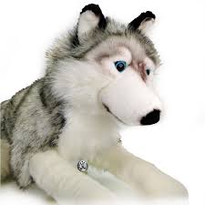 Wolf Husky - Peluche XXL de Lobo Gris (80 cm)