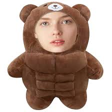 Oso Musculoso Personalizado con Tu Foto - Peluche Divertido (30CM)