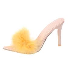 Sandalias Elegantes con Tacón de Peluche para Mujer
