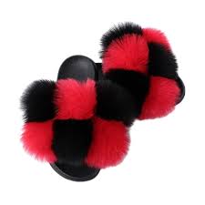 Zapatillas de Piel Sintética y Peluche para Mujer