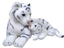 Tigre Blanco Mamá y Cría de Peluche