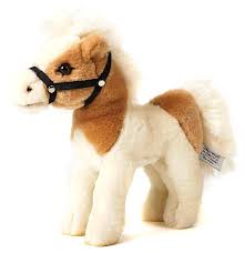 Caballo de Pie Beige-Blanco - Uni-Toys (23 cm)