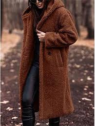 Abrigo Largo de Felpa Cálido para Mujer - Otoño Invierno