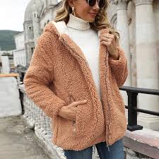 Chaquetón Negro de Peluche para Mujer - Abrigo de Invierno Cálido