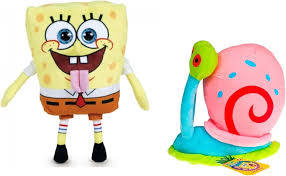 Pack 2 Peluches Bob Esponja y Gary Caracol