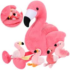Flamenco de Peluche Skylety de 46 cm con 4 Accesorios
