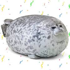 Foca de Peluche Gris - Almohada Suave y Divertida