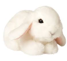 Conejo de Aries Blanco Tumbado - Uni-Toys 18 cm