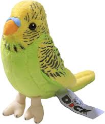 Peluche Periquito Verde y Amarillo 13cm