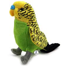 Hanna - Periquito de Peluche Verde y Amarillo