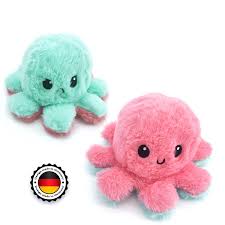 Knuffis Pulpo Reversible de Peluche 20 cm - Azul Claro