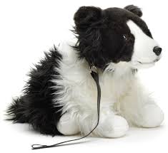 Perro de Peluche Border Collie Blanco y Negro - 26 cm