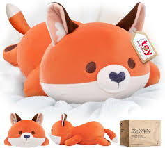 Almohada de Zorro Naranja Kawaii Mewaii