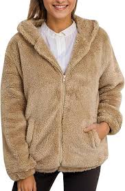 Sudadera con Capucha de Felpa para Mujer - Abrigo Corto de Invierno