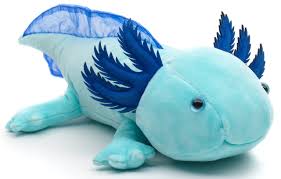 Uni-Toys Axolote Azul Claro Fluorescente - 32 cm