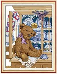 Kits de Bordado de Punto de Cruz: Oso de Peluche para Todos