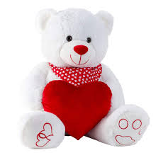 Oso de Peluche Gigante Blanco de 100 cm con Corazón de Terciopelo