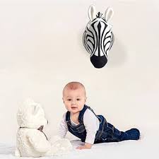 Cabeza de Peluche de Cebra para Decoración Infantil