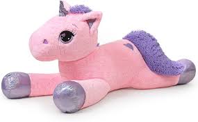 Unicornio Gigante de Peluche Arcoíris Púrpura