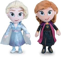 Pack de Peluches de Princesas Frozen: Elsa y Anna - 30 cm
