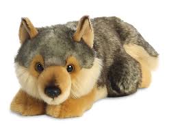 Peluche Lobo Acostado MiYoni 28cm - Aurora