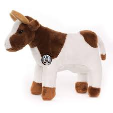 Peluche de Vaca Marrón y Blanco
