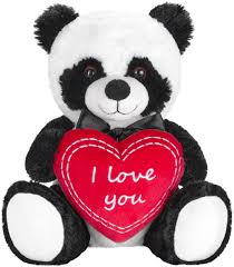 Oso Panda de Peluche con Corazón - Te Quiero
