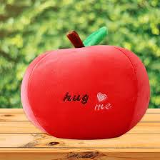 Simulación de Fruta Peluche: Cojín de Manzana