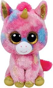 Unicornio de Peluche Rosa TY - 23 cm