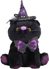Muñeco de Gato Negro para Halloween - Peluche Coleccionable con Sombrero