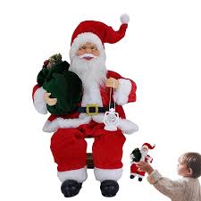Adorno Navideño Papá Noel de Peluche 13” Sentado