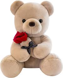 Oso de Peluche con Rosa: Regalo Dulce para Niños