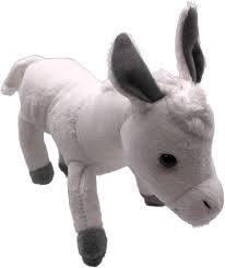 Peluches Onwomania: Burro Blanco de 23 cm