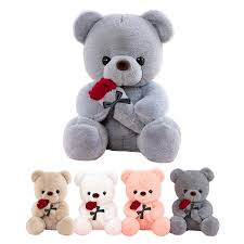 Oso de Peluche con Rosa - Regalo Original para Mujer