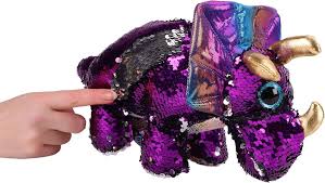 Peluche Suave de Lentejuelas Reversibles Morado - 33 cm