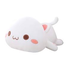 Gato de Peluche Kawaii 35 cm - Cojín Tumbado para Niños
