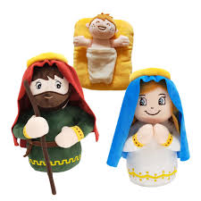Juego de 3 Muñecos de Peluche de Natividad