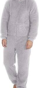 Mono de Pijama de Forro Polar para Hombre con Capucha