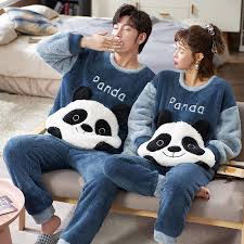 Conjuntos de Pijamas de Franela para Parejas - Estilo Invierno