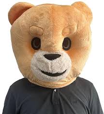 Máscara de Oso Amarillo Peluche para Halloween - Talla L