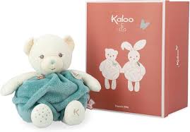Kaloo - Oso Verde Plume: Peluche Suave y Dudú Personalizable