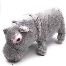 Gran Hipopótamo de Peluche Gris - 22 cm